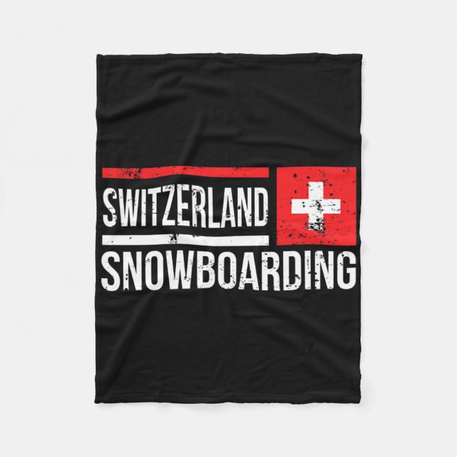 Schweiz Snowboarding Swiss Flagga Tävling Halfpipe Fleecefilt (Framsidan)