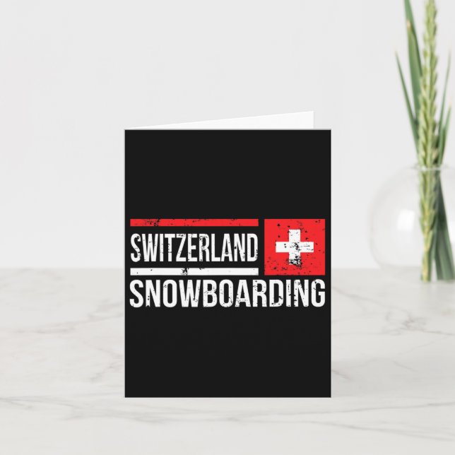 Schweiz Snowboarding Swiss Flagga Tävling Halfpipe Kort (Framsida)