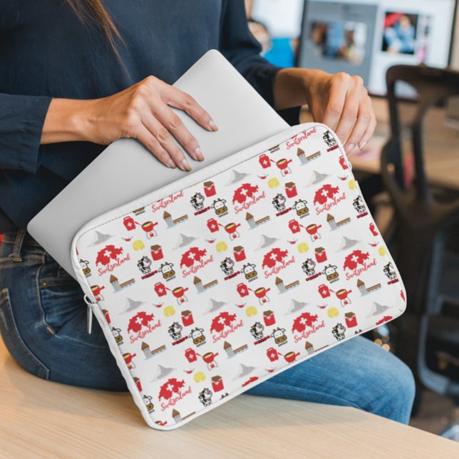 Schweiz Souvenirs Mönster Laptop Fodral (Skapare uppladdad)
