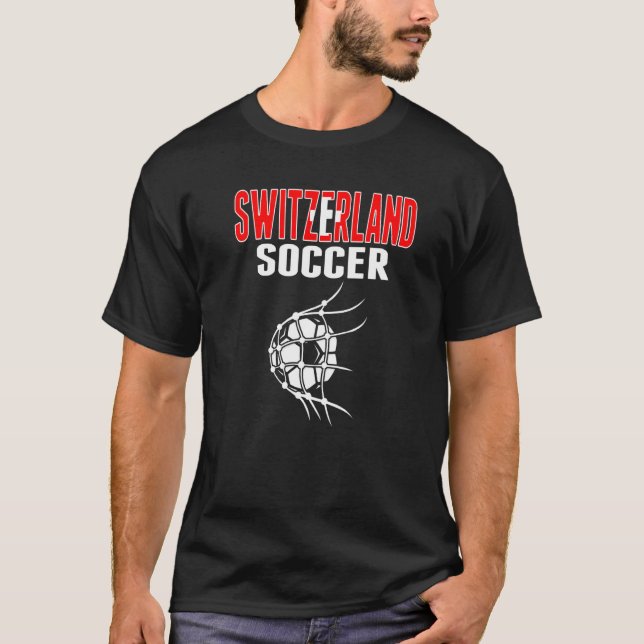 Schweiz sportbuss i schweiziska fotbollsdyna t shirt (Framsida)