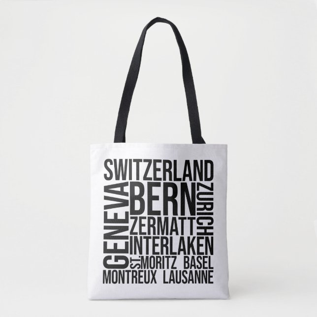 Schweiz Städer Ord Art - Bern Travel Tygkasse (Framsida)