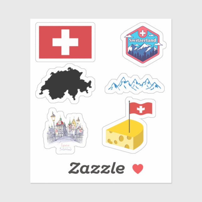 Schweiz Stickers Klistermärken (Ark)
