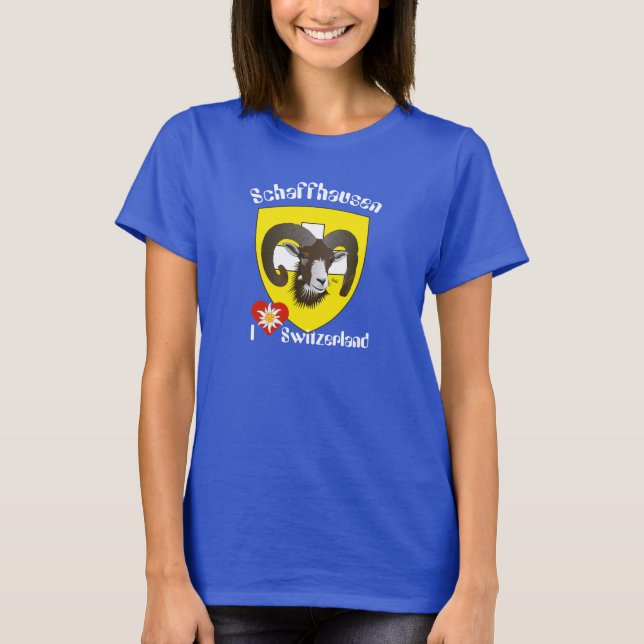 Schweiz Suisse Svizzera Svizra Schaffhausen T-shirt (Framsida)