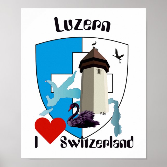 Schweiz, Suisse, Svizzera, Svizra, Schweiz Poster (Framsidan)