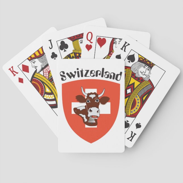 Schweiz Suisse Svizzera Svizra Spielkarten Kortlek (Baksidan)