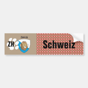 Schweiz Svizzera Suisse Zürich Autoaufkleber Bildekal
