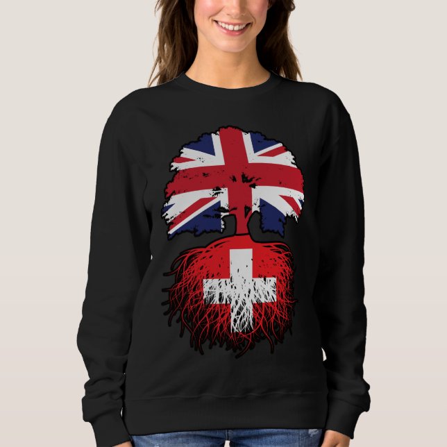 Schweiz Swiss British UK Förenade kungariket T Shirt (Framsida)