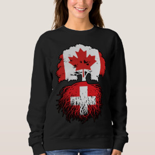 Schweiz Swiss Canadian Träd Roots Flagga T Shirt