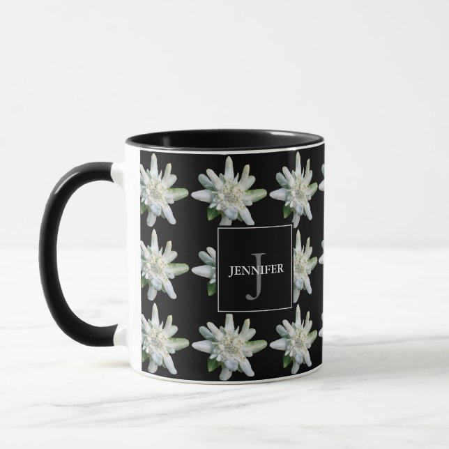 Schweiz Swiss Edelweiss monogram namn souvenir Mugg (Vänster)