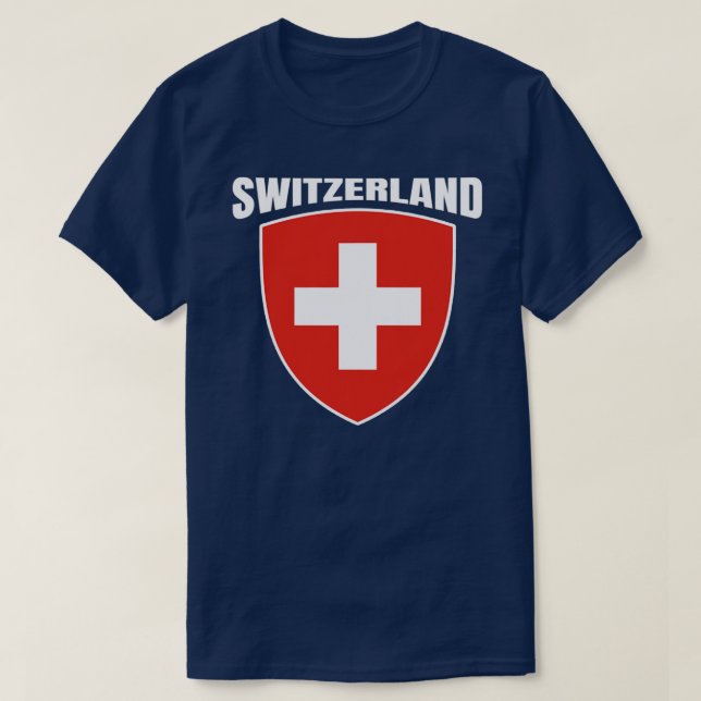Schweiz Swiss Football Flagga Soccer Jersey T Shirt (Design framsida)