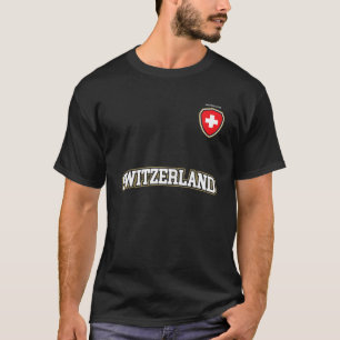Schweiz Team Sports Soccer Swiss Flagga Jersey T Shirt