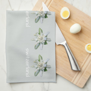 Schweiz text Edelweiss Kitchen townes Kökshandduk
