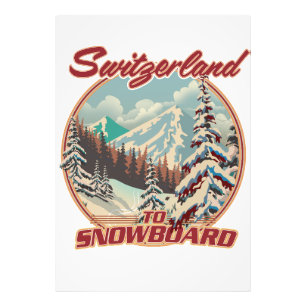 Schweiz till Snowboard Fototryck