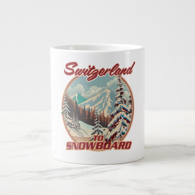 Schweiz till Snowboard Jumbo Mugg (Framsidan)