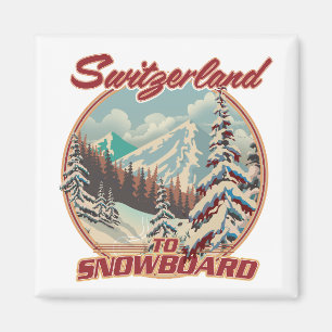 Schweiz till Snowboard Magnet