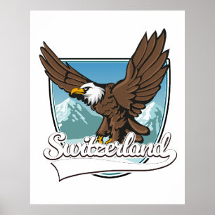 Schweiz Travel Logotyp Poster