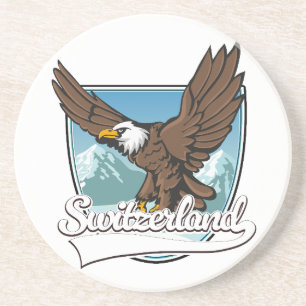 Schweiz Travel Logotyp Underlägg