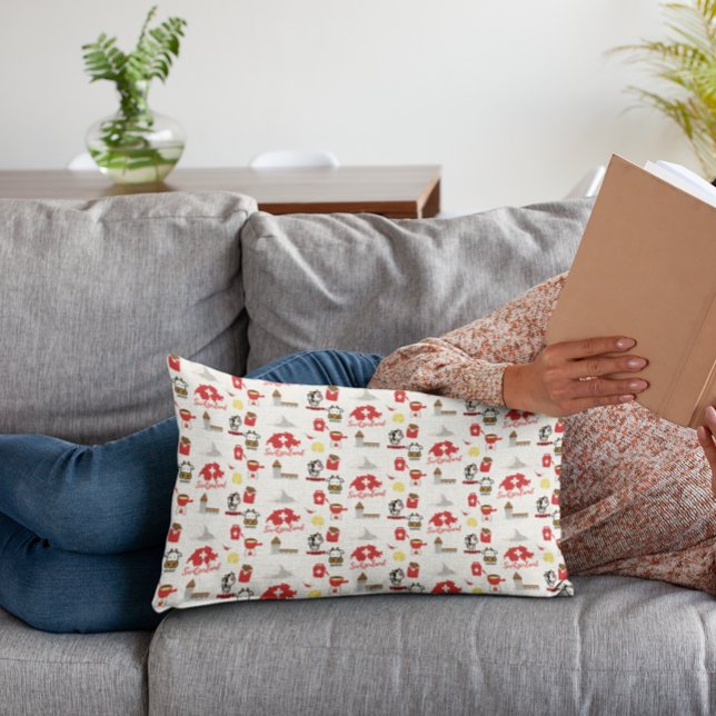 Schweiz Travel Souvenirs Inspired Mönster Prydnadskudde (Skapare uppladdad)