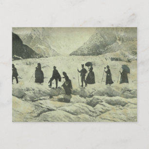 Schweiz, Turister på Jungfrau-glacieren, Vykort