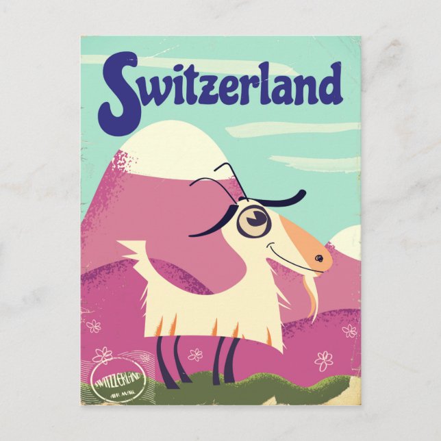 Schweiz Vintage resemotiv Vykort (Framsida)