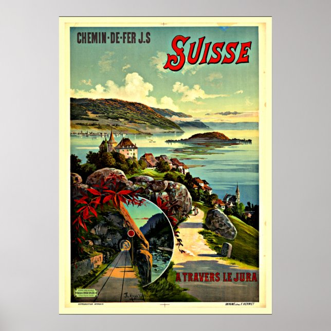 Schweiz vintage resor poster (Framsidan)