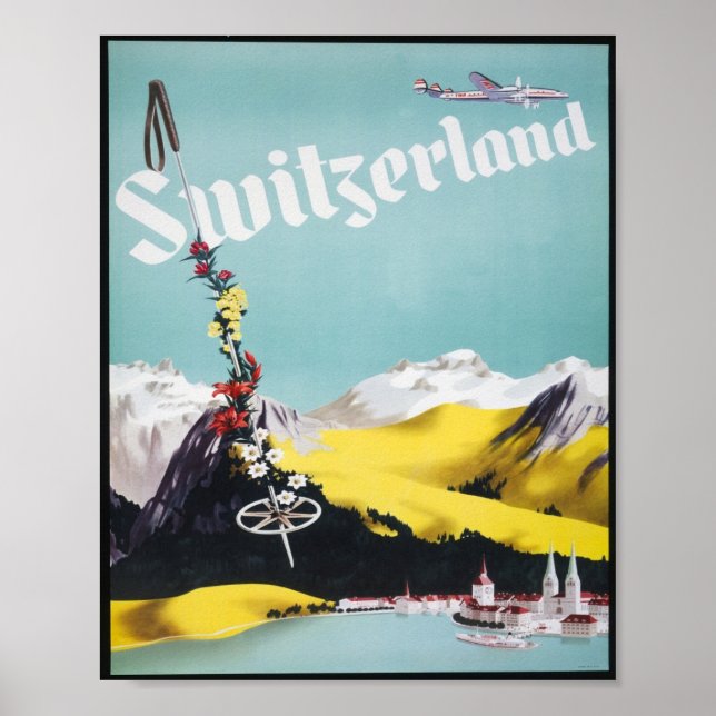 Schweiz Vintage resor Poster (Framsidan)