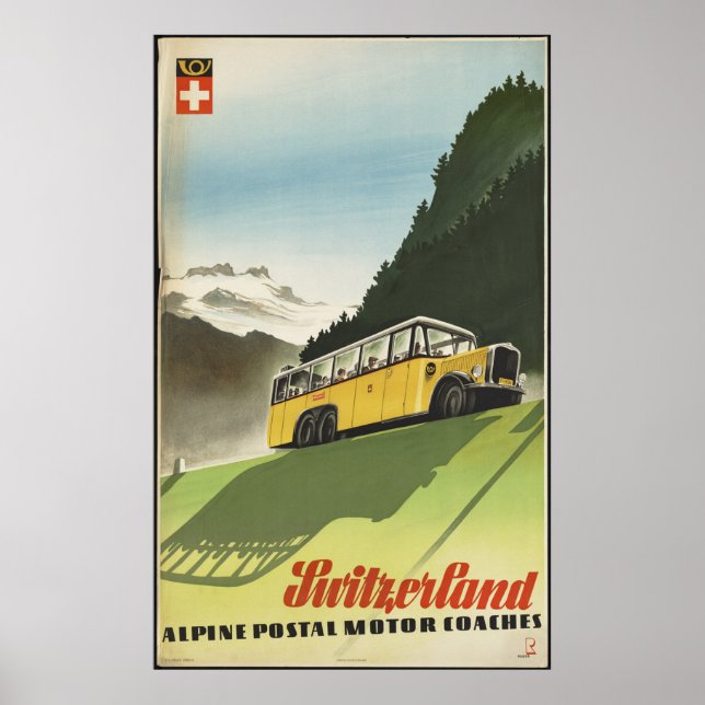 Schweiz Vintage resor Poster AD Retro-utskrifter (Framsidan)