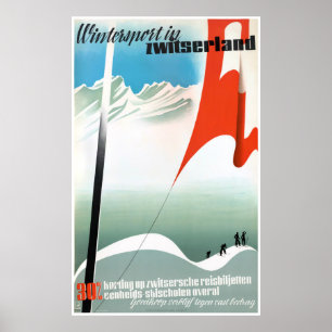 Schweiz Vintage resor Poster återställt