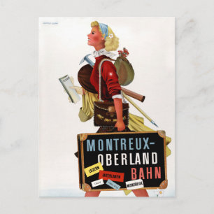 Schweiz Vintage resor Poster Vykort