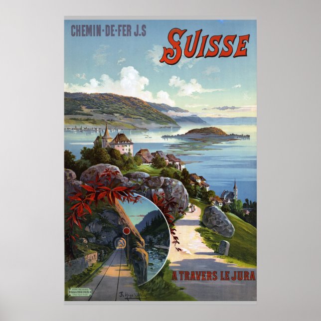 Schweiz Vintage Schweizisk turistresa Poster (Framsidan)