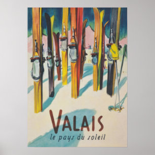 Schweiz Vintage Skidposter Poster
