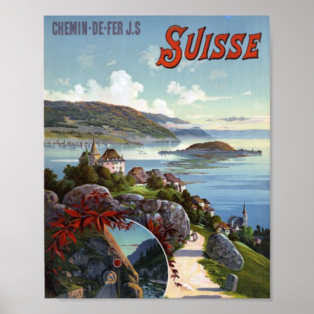 Schweiz Vintage Swiss Turavel Poster (Framsidan)