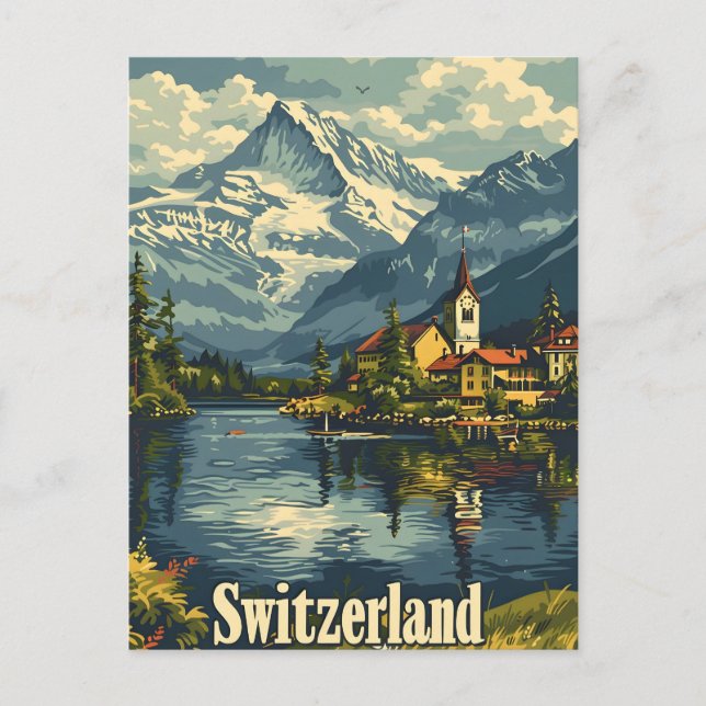 Schweiz vintage vykort (Framsida)