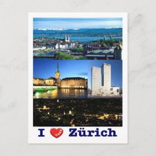 Schweiz - Zürich - I Kärlek - Vykort