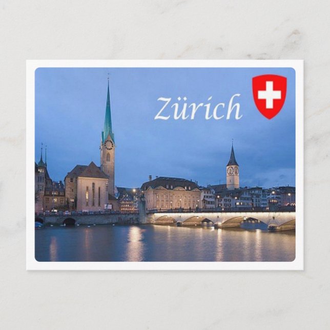Schweiz - Zürich - Vykort (Framsida)