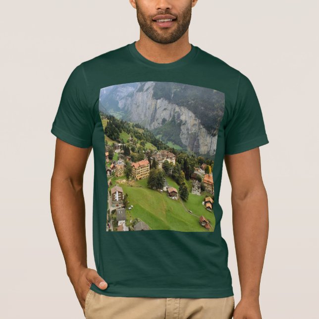 Schweizarebilder - Wengen från Mannlichen T-shirt (Framsida)
