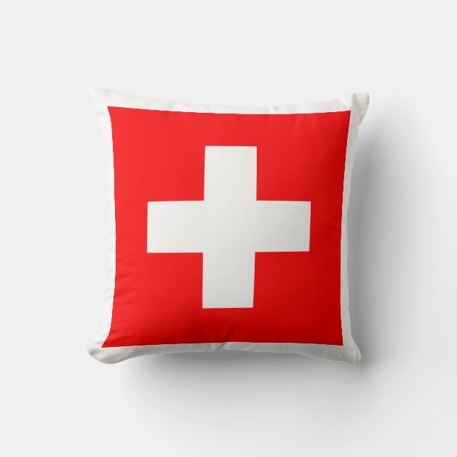 Schweizareflagga älskar jag röda Schweitz och vit Kudde (Framsida)