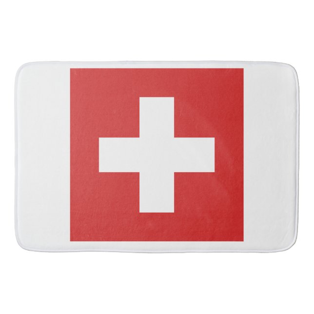 Schweizareflagga Badrumsmatta (Framsidan)