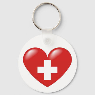 Schweizer Herz - Coeur suisse Nyckelring