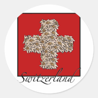 Schweizisk Edelweiss kor Runt Klistermärke
