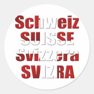 Schweizisk flagga av gåvan Schweitz för officiel Runt Klistermärke