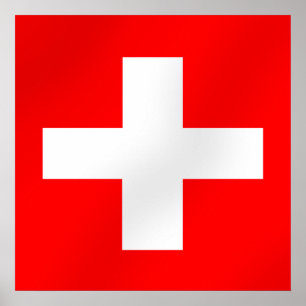 Schweizisk flagga av Schweitz Suisse Svizra gåvor Poster
