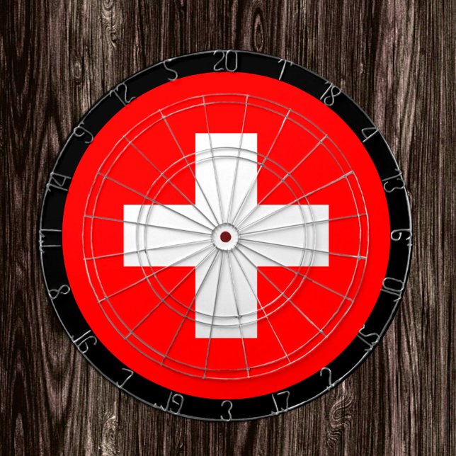 Schweizisk Flagga Dartboard och Schweiz/speltavla Darttavla (Skapare uppladdad)