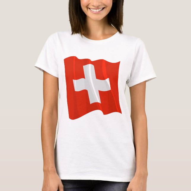Schweizisk flaggas t-shirt för kvinnor (Framsida)