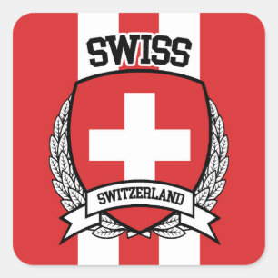 schweizisk fyrkantigt klistermärke