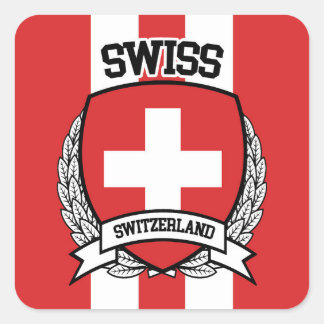 schweizisk fyrkantigt klistermärke