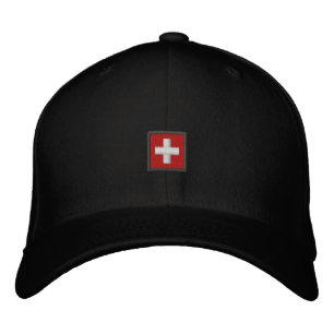 Schweizisk hatt - Schweiz-tak med schweizisk Flagg Broderad Keps