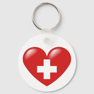 Schweizisk hjärta - Schweizer Herz - Coeur suisse Nyckelring