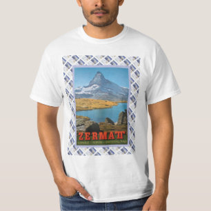 Schweizisk järnväg affisch Zermatt, Matterhorn f T-shirt