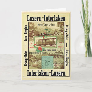 Schweizisk järnväg för vintage, jul och nytt år helgkort